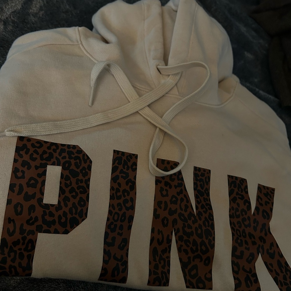 Pink cheetah print hoodie